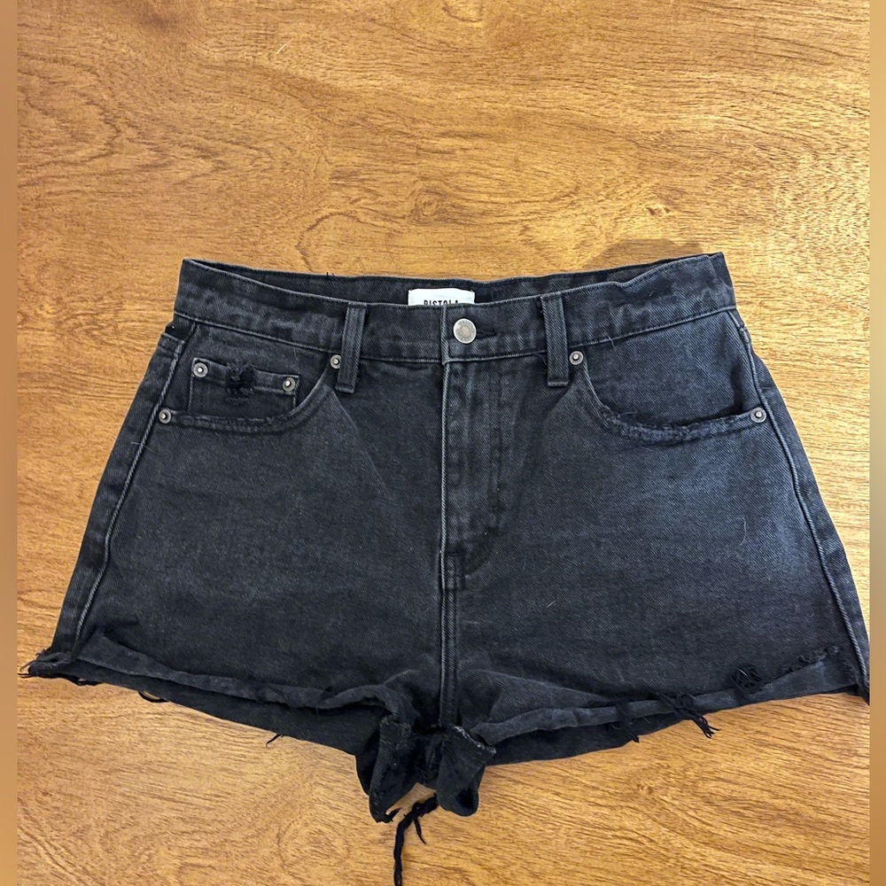 Pistola Kylee Relaxed High Rise Cuffed Shorts in Black